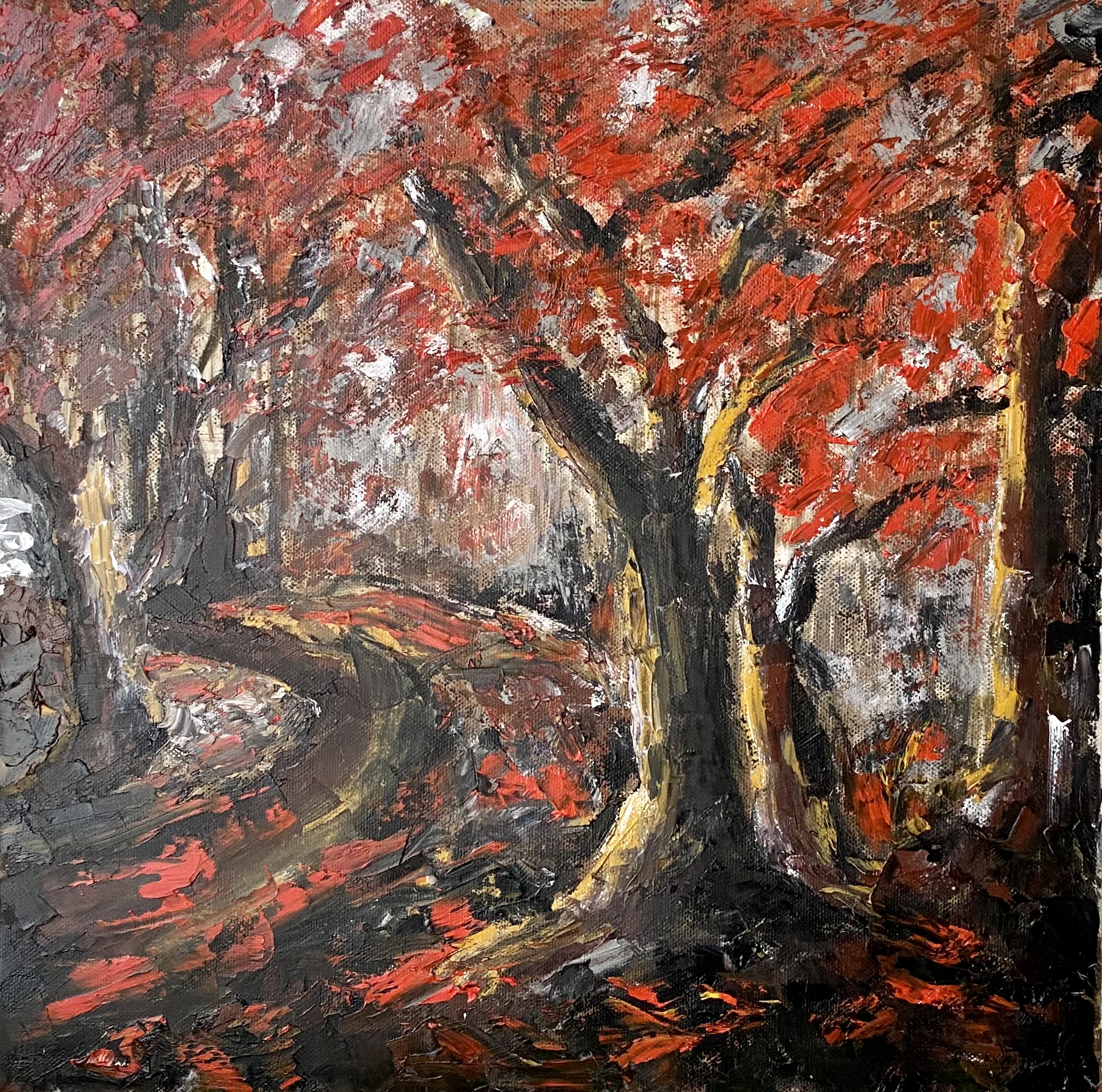 Autumn - forest path in autumn colors