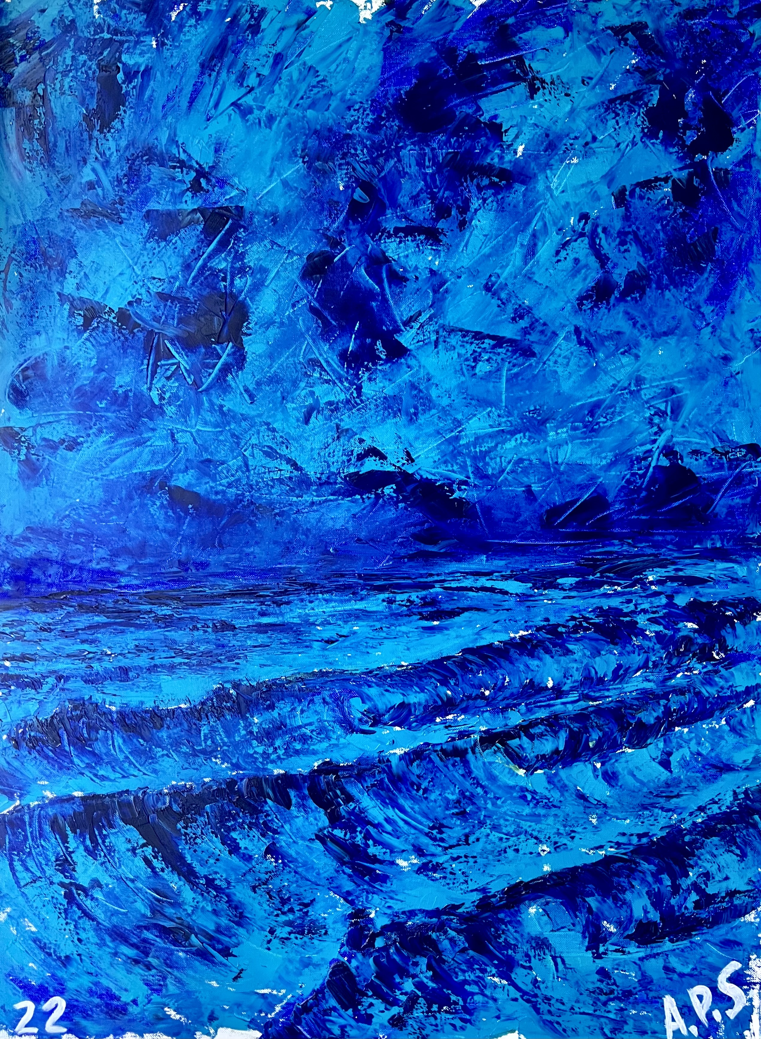 Meditation - abstract blue composition