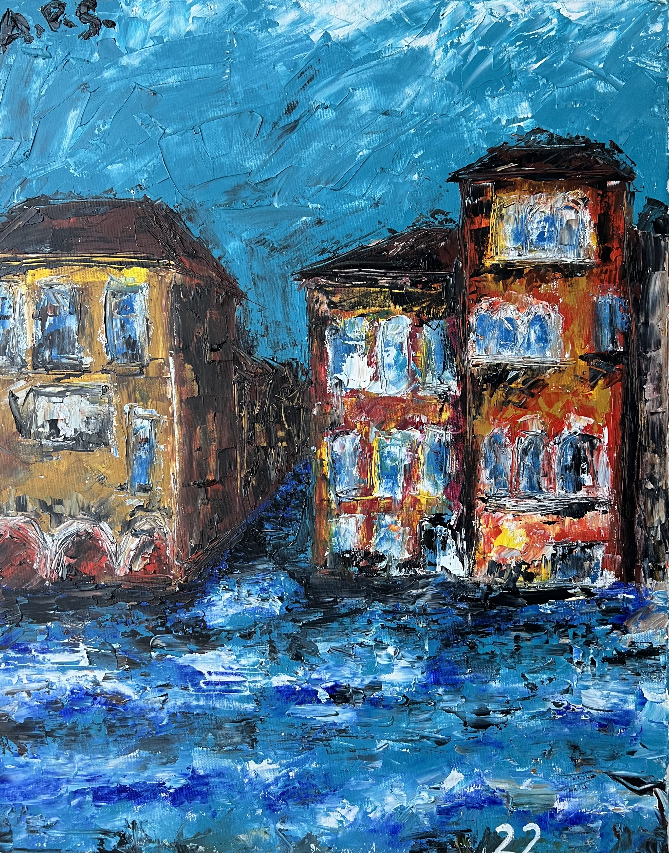 VENICE - impressionistic Venetian canal scene